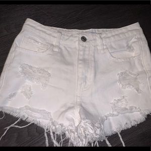 White Jean distresses shorts